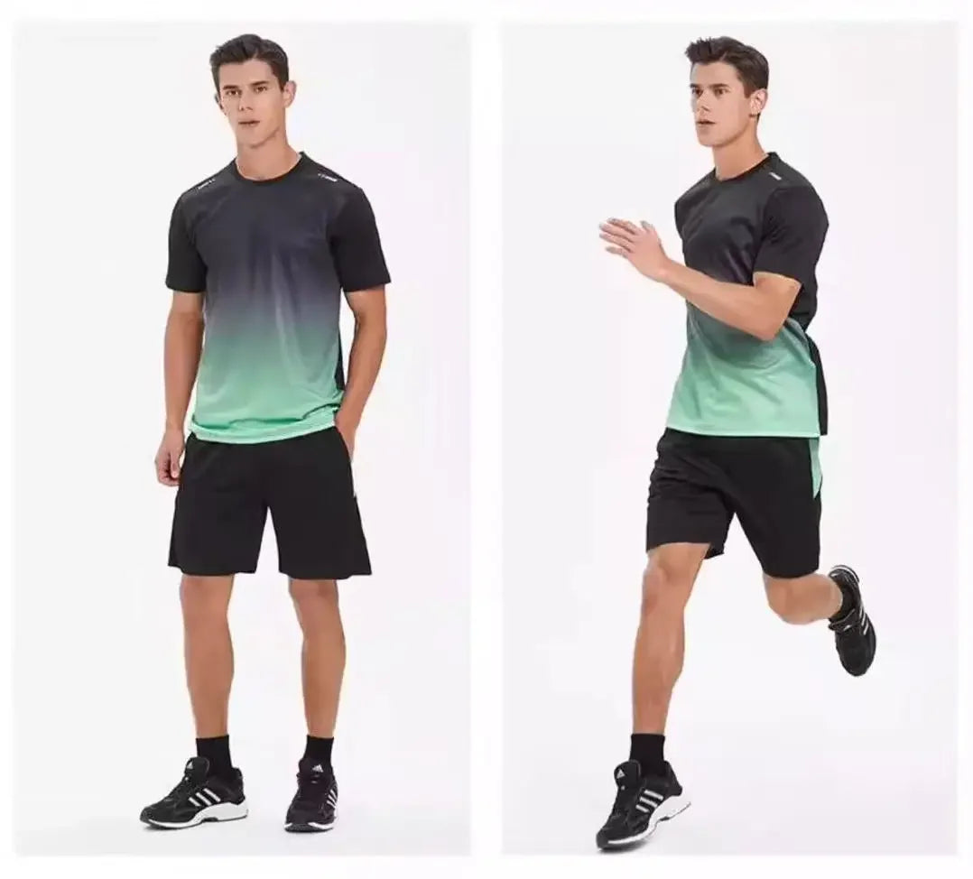 Short-sleeved sportswear, men's thin quick-drying suit, two-piece set