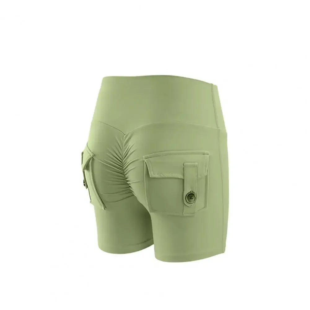 Summer Fitness Exercise Yoga Three-Quarter Pants Cargo Pocket Shorts
