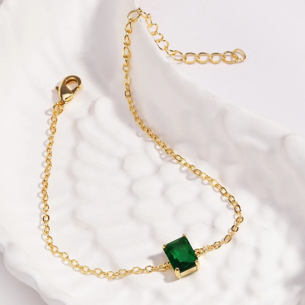 Mix Style Green Micro-inlaid Zircon Tennis Bracelet for Women 2025 New Men Bracelet Homme Jewelry Accessories Wholesale