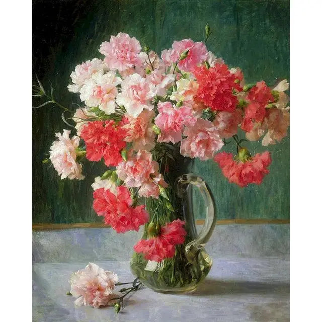 Pink Peony Flower Paintings Poster
