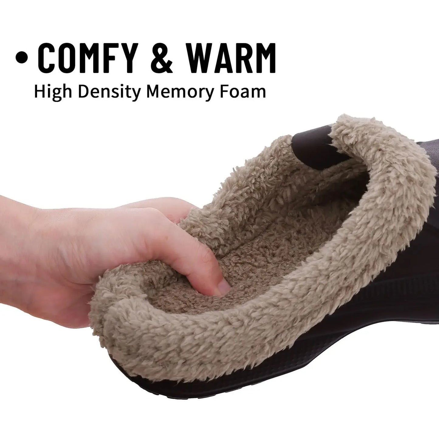 Winter Men's Fur Furry Slippers Waterproof Plush Cotton Non-slip Outdoor Shoes