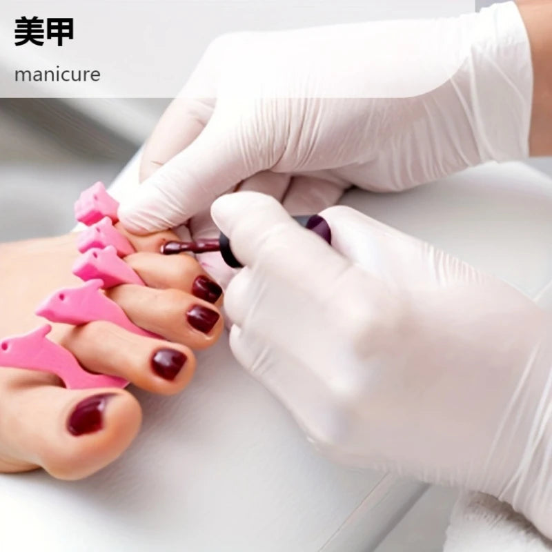 100/50/20PCS White Nitrile Gloves Disposable Waterproof Hair Care Tattoos Household Dishwashing Cleaning Tools
