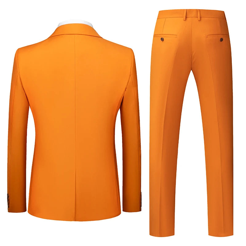 Men's 3 Piece Suit, Jacket Vest Trousers, Slim Fit Blazer Waistcoat Pants
