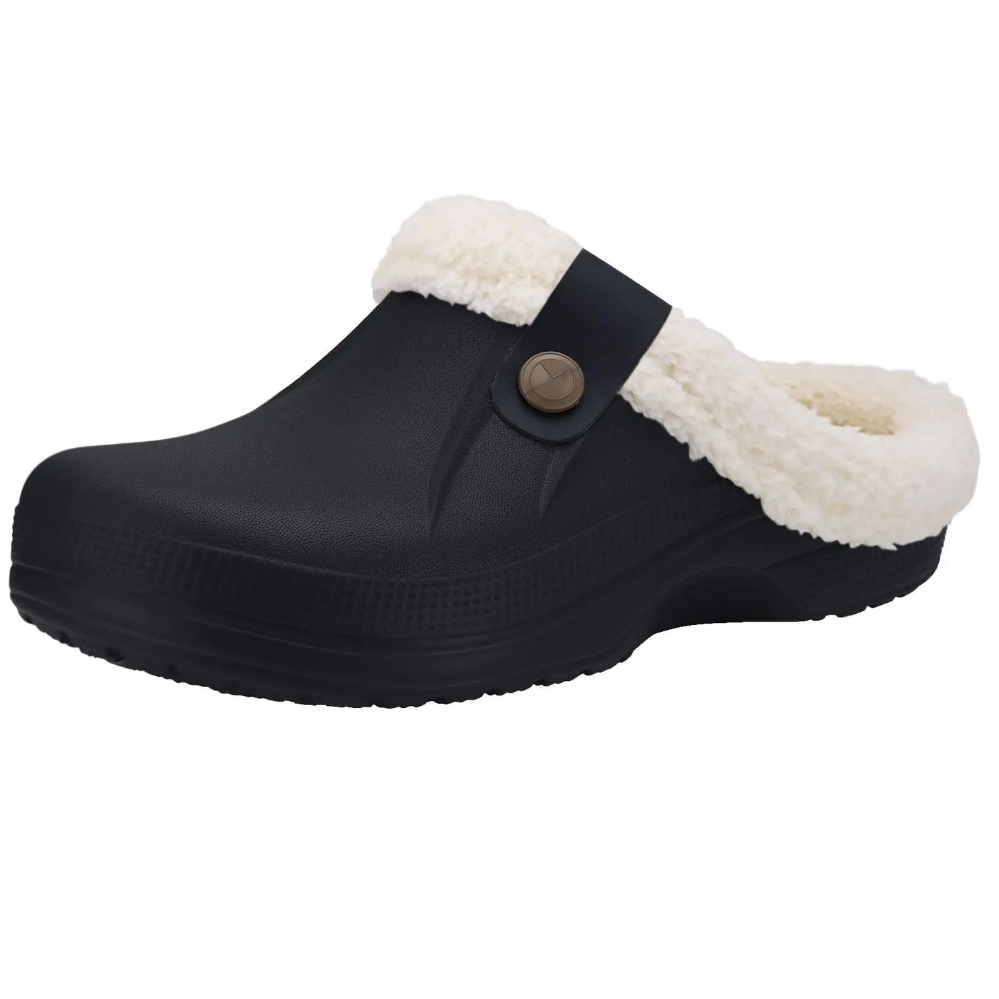 Winter Men's Fur Furry Slippers Waterproof Plush Cotton Non-slip Outdoor Shoes