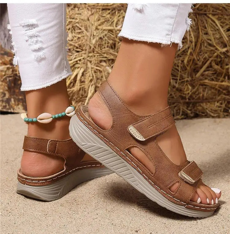 Women Summer Walking Sandals Shoes Wedge Non-Slip
