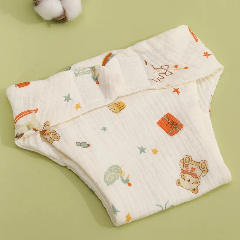 Summer Cotton Baby Reusable Taped Diaper Cartoon Training Pants
