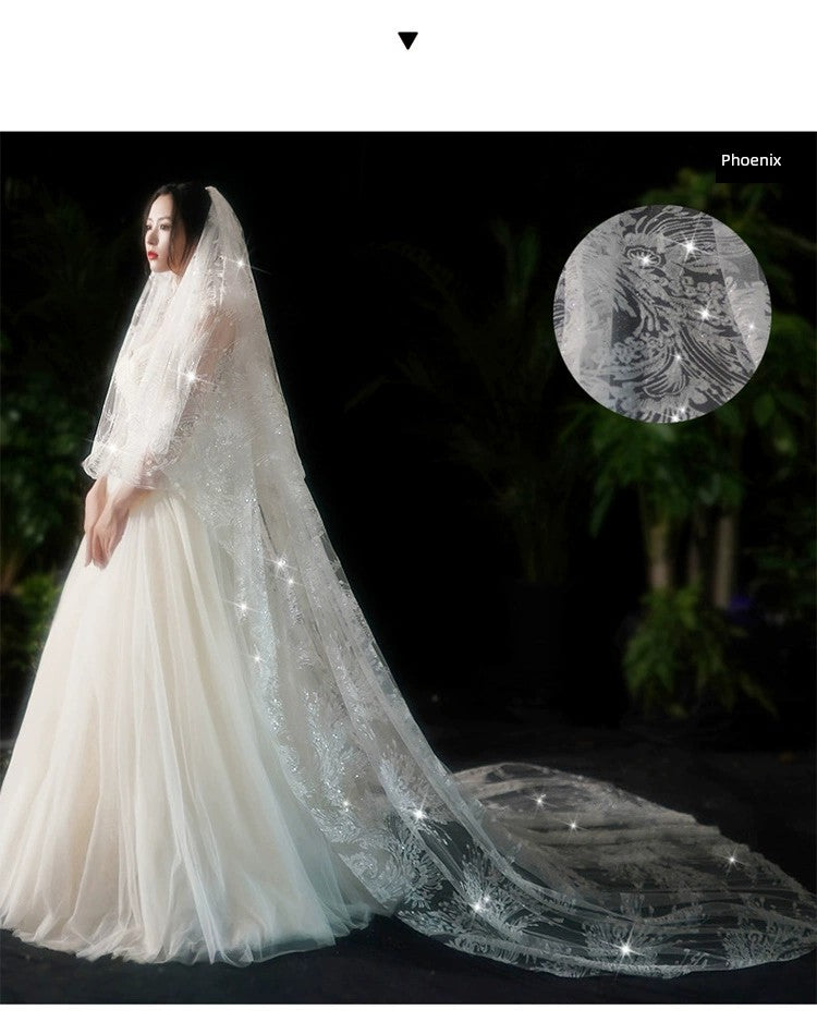 Bride Wedding Long Big Tailing Veil