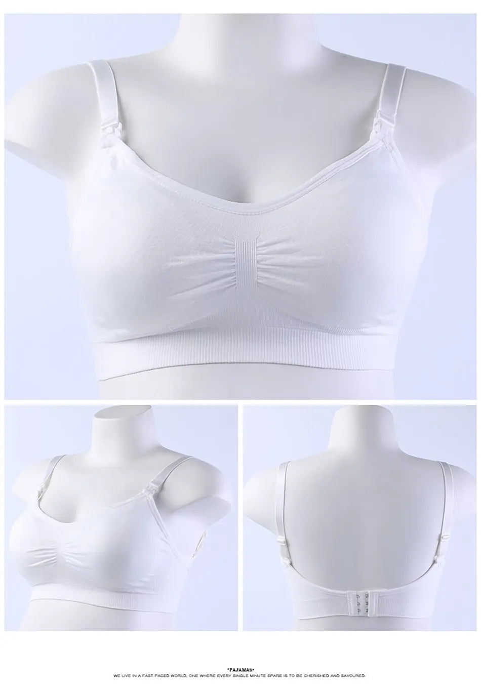 Breastfeeding Bra Upper Buckle Wirefree Seamless Postpartum Removable Chest Pad