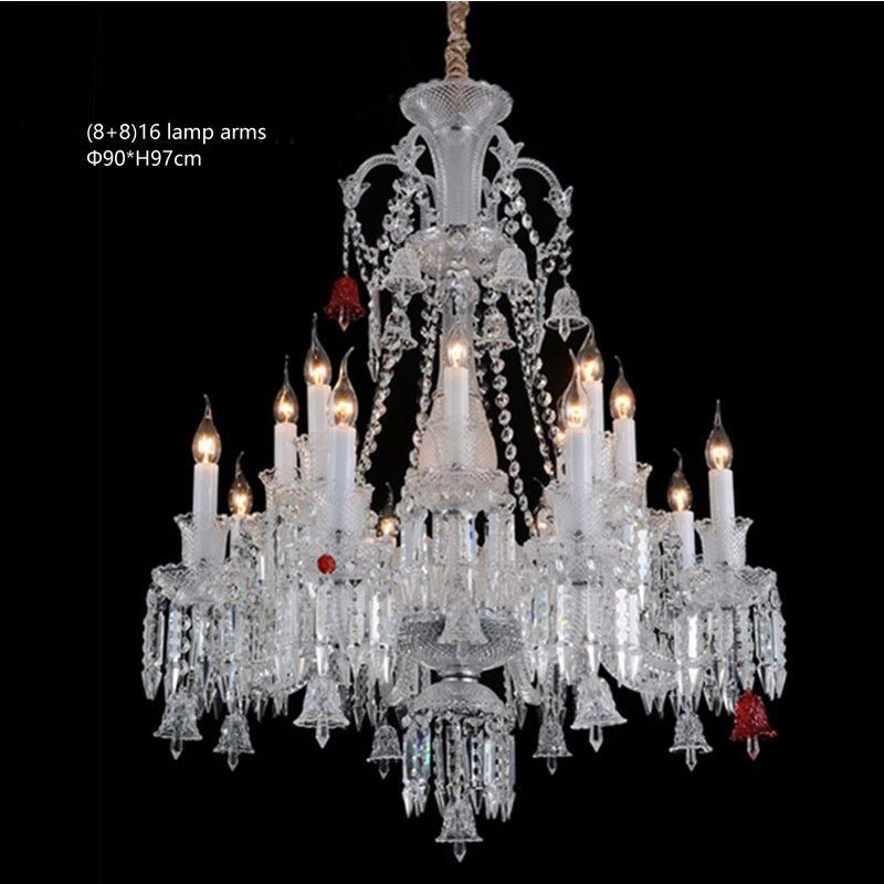 European Crystal Chandelier Living Room Dining Room Bedroom Villa Staircase Lamps White Candle