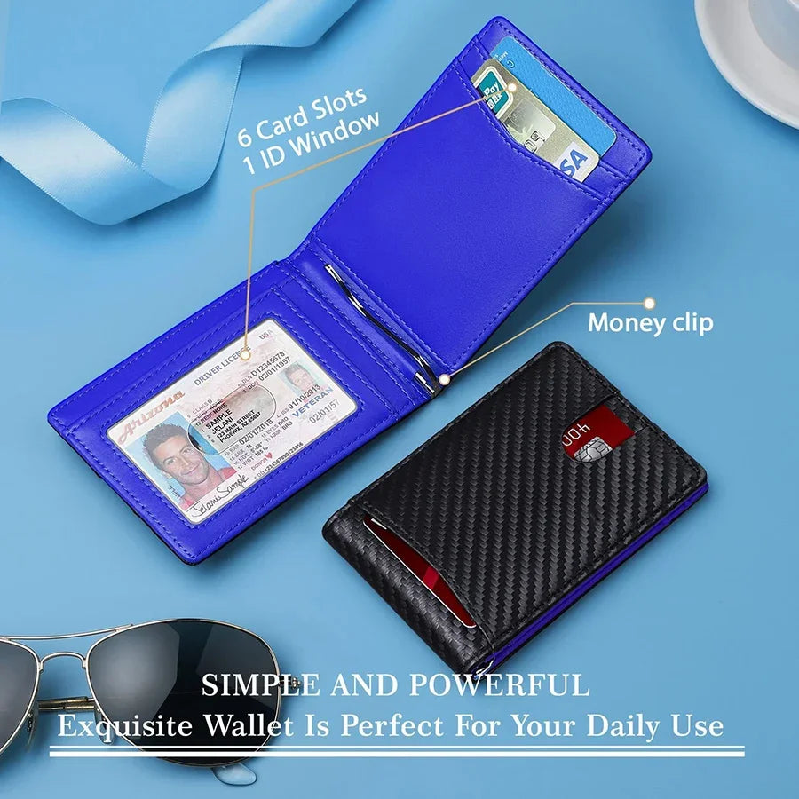Synthetic Leather Slim Smart Wallet for Men Credit Card Holder RFID Blocking