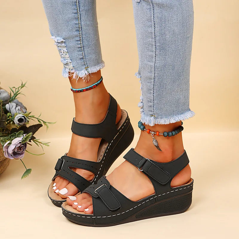 Women Soft Comfortable Stitching Sandals Open Toe