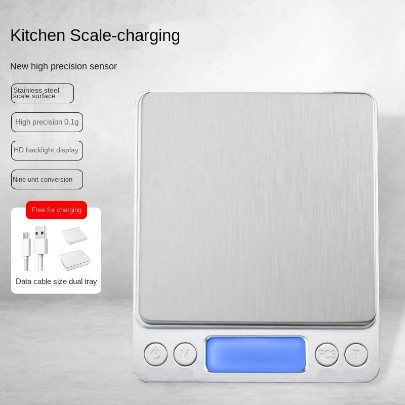 Digital Kitchen Scale Mini Pocket Stainless Steel 0.1/3000g Weigh Scales