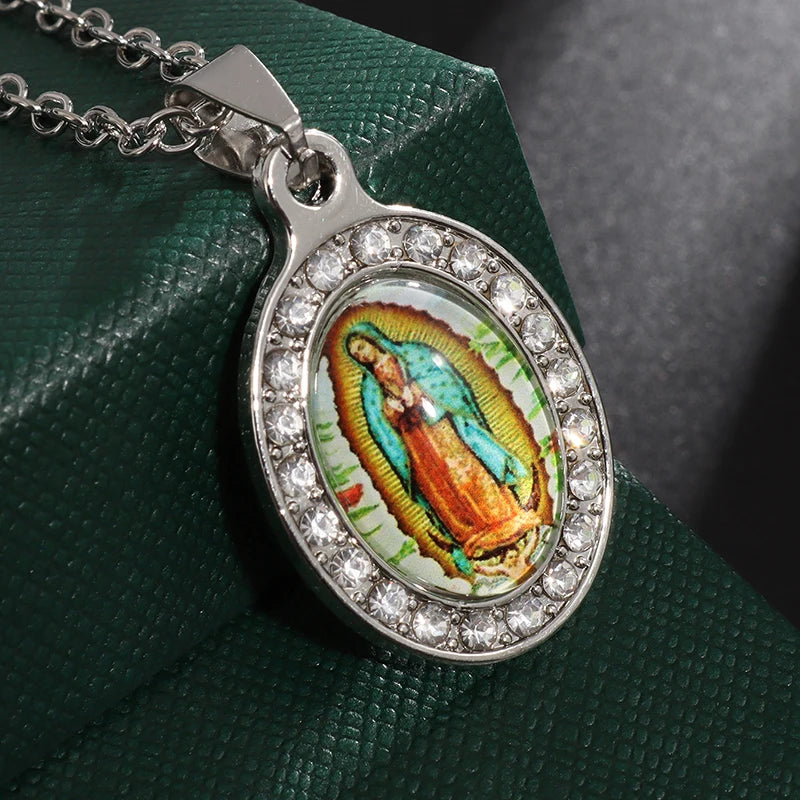 Unisex Virgin Mary Blessing Necklace Pendant