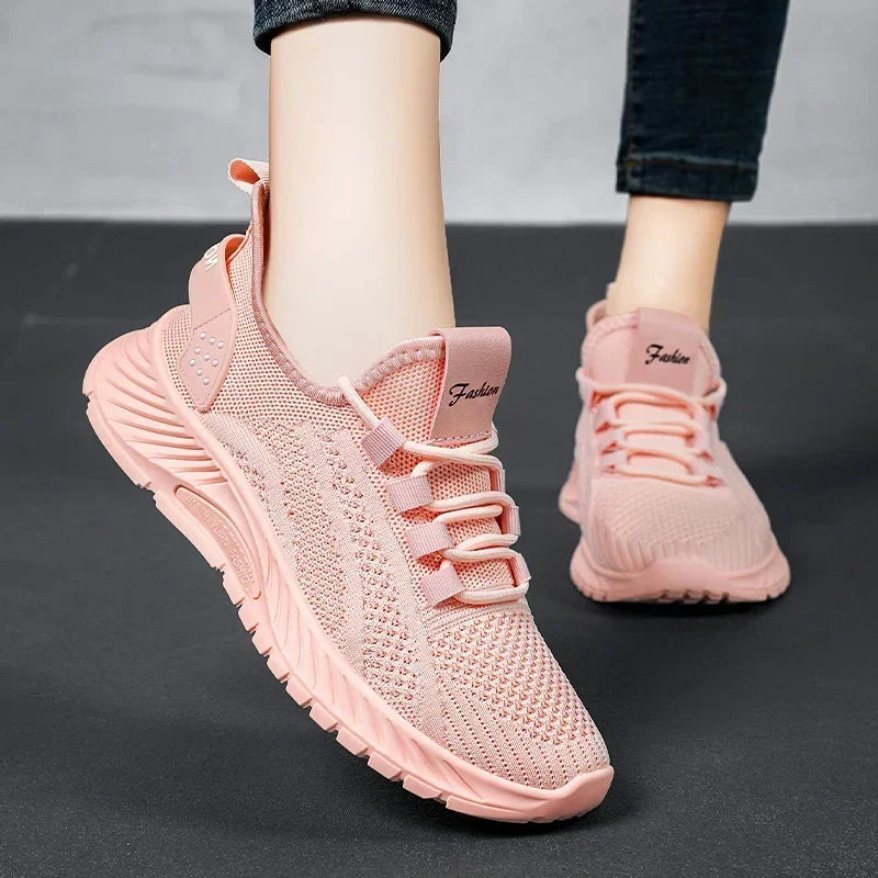 Women Casual Sneakers Knitted Mesh Breathable Shoes