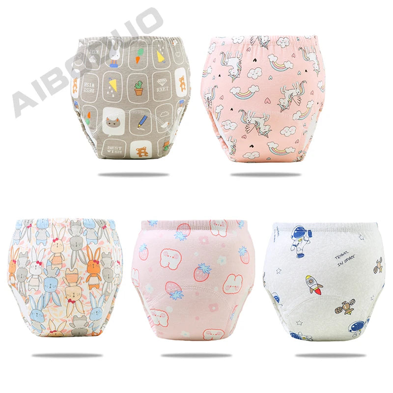 Reusable Infant Ecological Baby Diaper Training Pants Waterproof Washable Breathable Cotton Baby Underwear