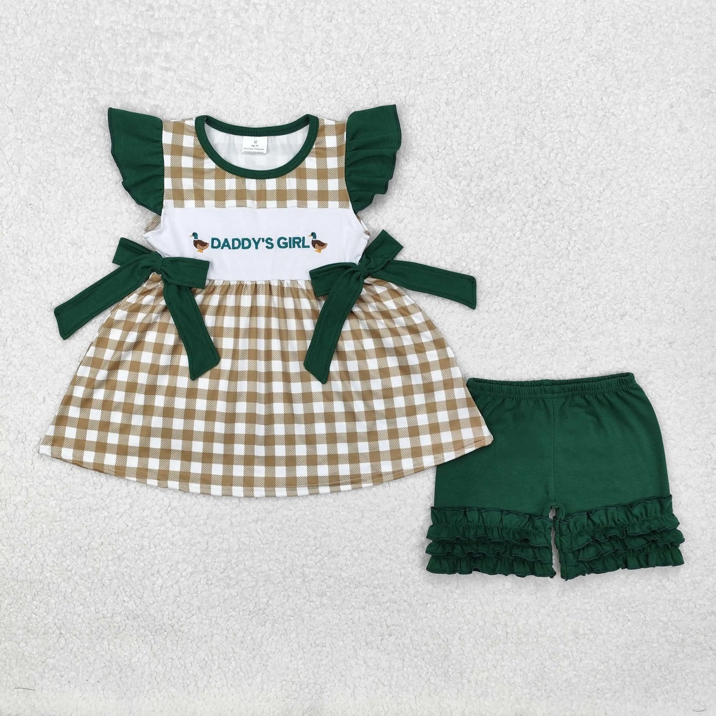 Baby girl summer shirt Short set embroidery farm tractor pink striped 3M-16T