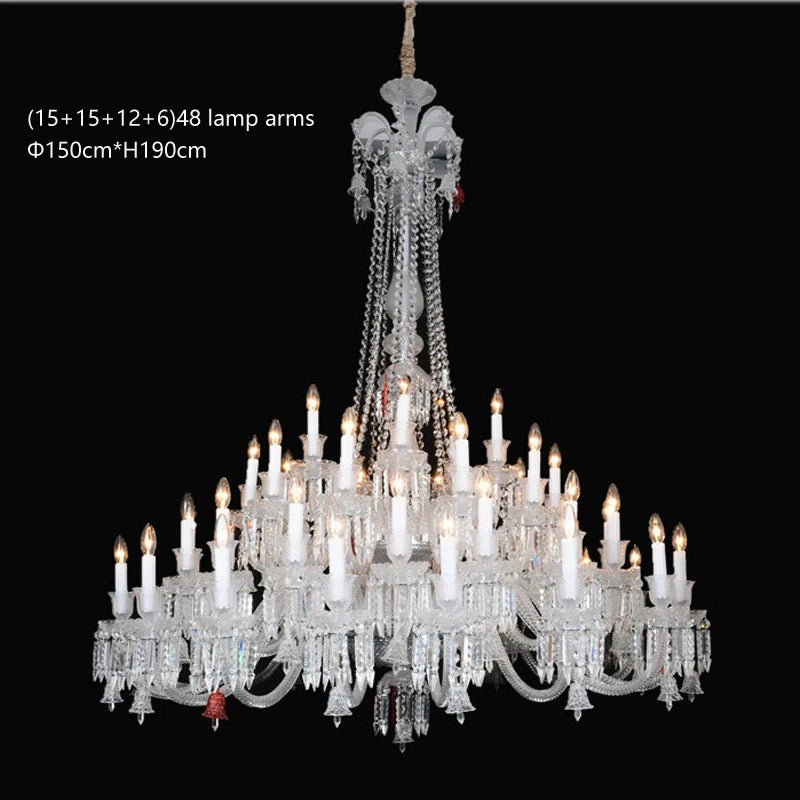 European Crystal Chandelier Living Room Dining Room Bedroom Villa Staircase Lamps White Candle