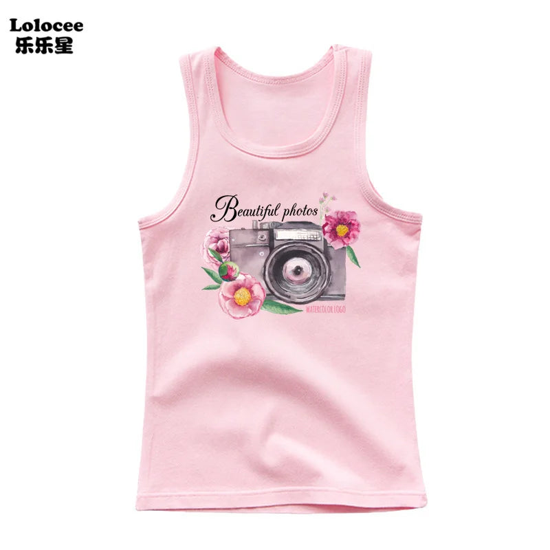 Girl Summer Pink Tanks Tops