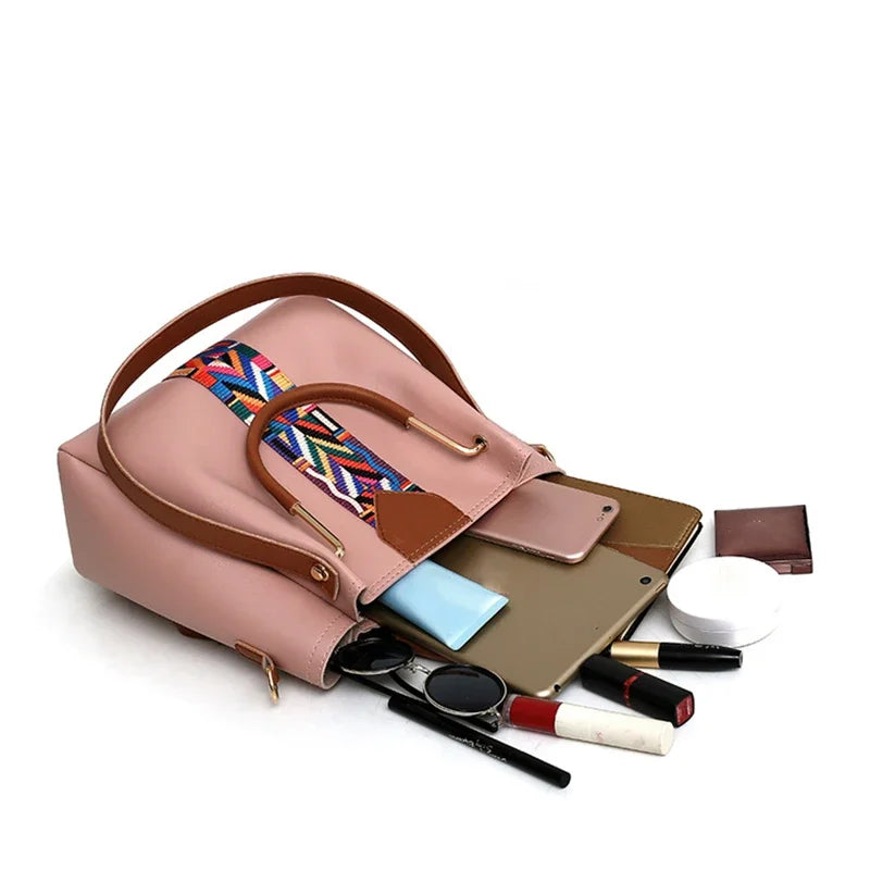 4 Pcs Luxury Handbag Large Capacity Women's Tote Shoulder, Wallet, Card Case Bag