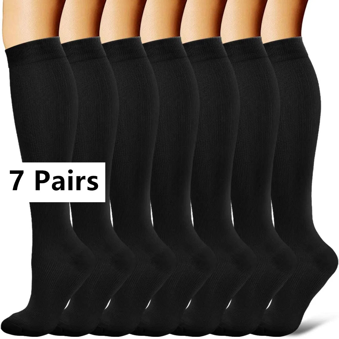3/67 Pair Compression Stocking Women Men Knee High 30mmHg Edema Diabetes Varicose Veins Running Travel Sport Compression Socks