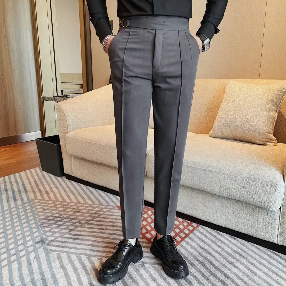 Men's High Waist Suit Pants