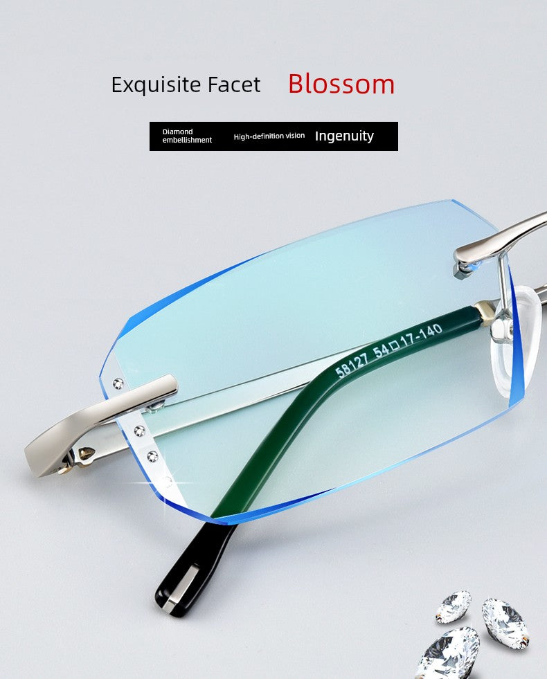 Anti-Radiation Glasses Men's Plain Anti Blue-Ray Finished Products Watch Mobile Phone with Myopia Frameless without Degrees Eye Protection