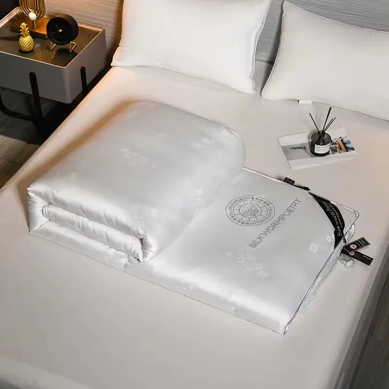 100% Mulberry silk with warm thickened quilt core 5kg winter comforter cotton cover spring autumn home quilt luxury blanket