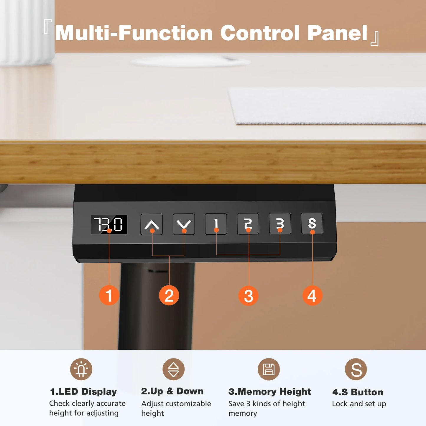 Electric Standing Desk Height Adjustable 40x24 Inch