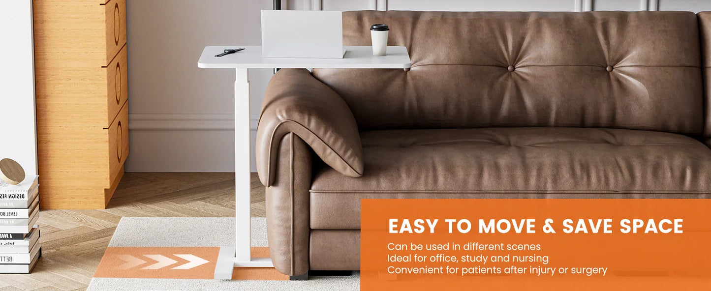 Mobile Standing Desk Table with Hidden Wheels Adjustable Height