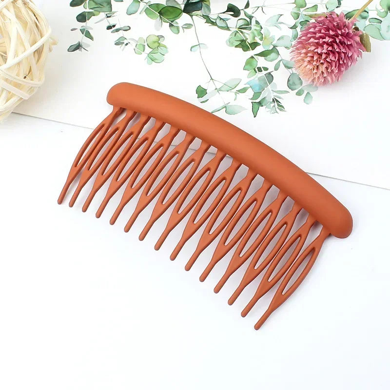 15 Teeth Frosted Candy Color Hair Comb Clip Accessory