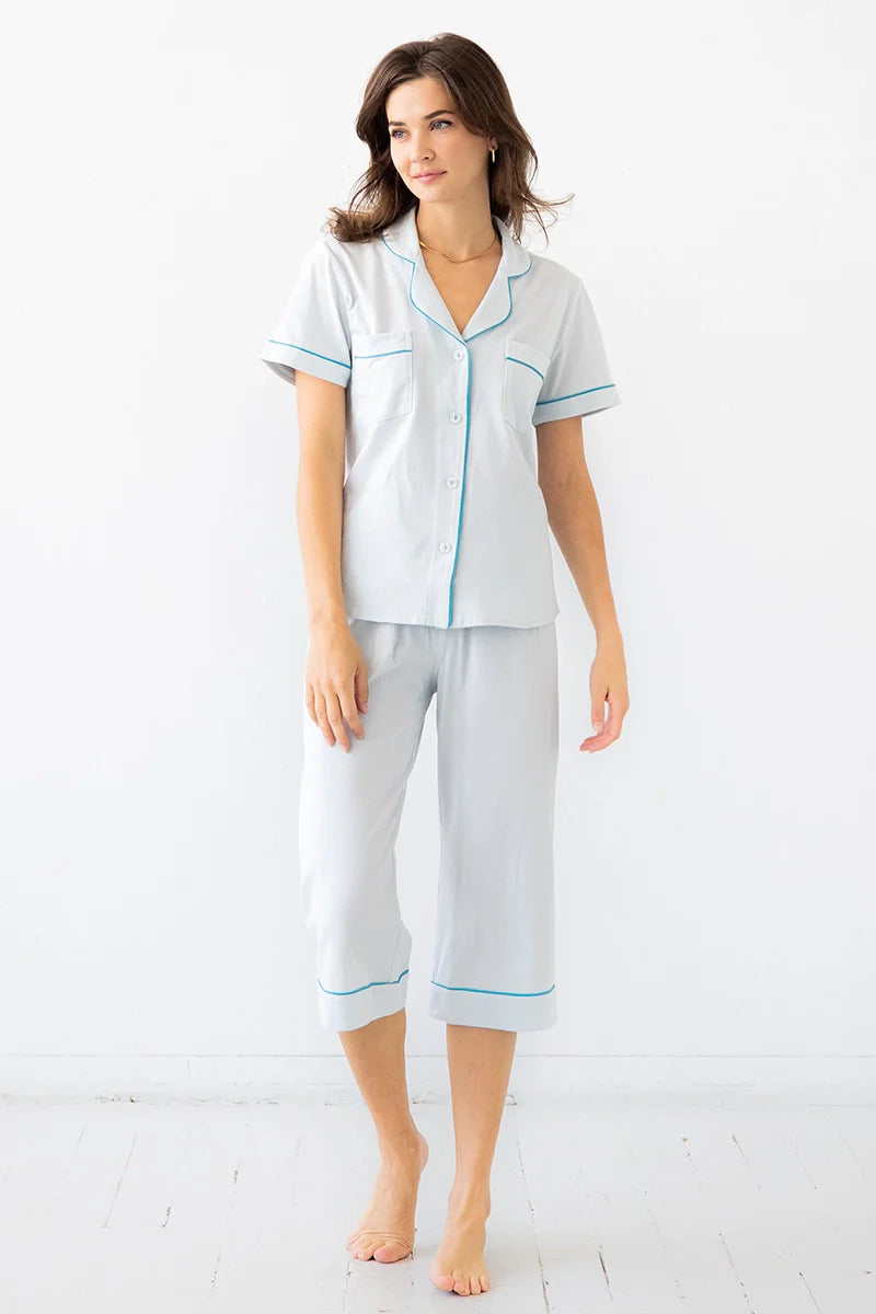 Classic Luxury Capri Pajamas in Brushed Pima Cotton