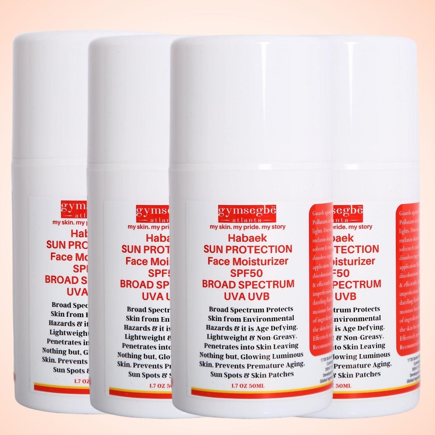 Habaek Sun Protection Face Moisturizer SPF50 | Peptides | Niacinamide