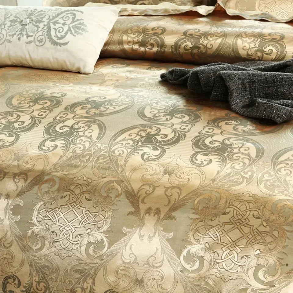 High End Jacquard Luxury European Duvet Cover Set Satin