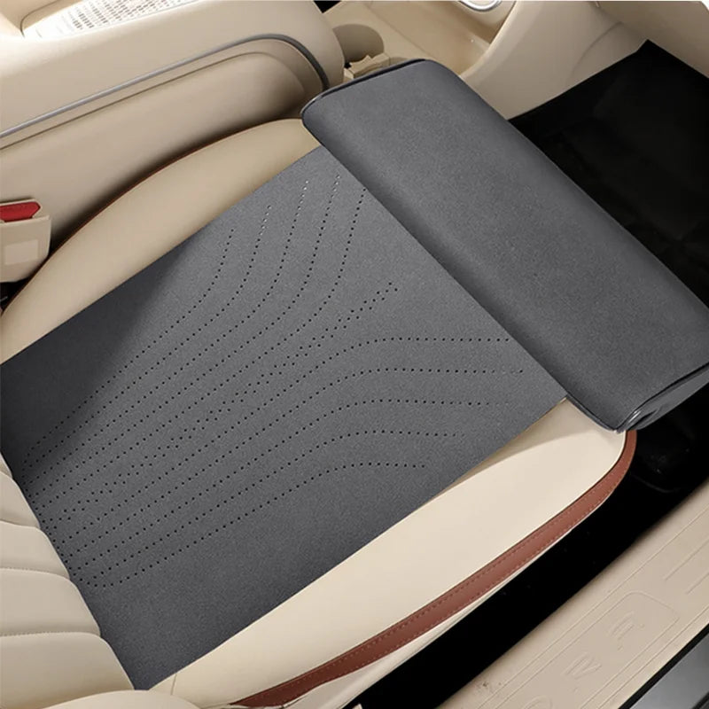 Car Seat Leg Support Extension Suede Universal Auto Seat Extender Leg Cushion For Driver Memory Foam Seat Padding Mat Cover