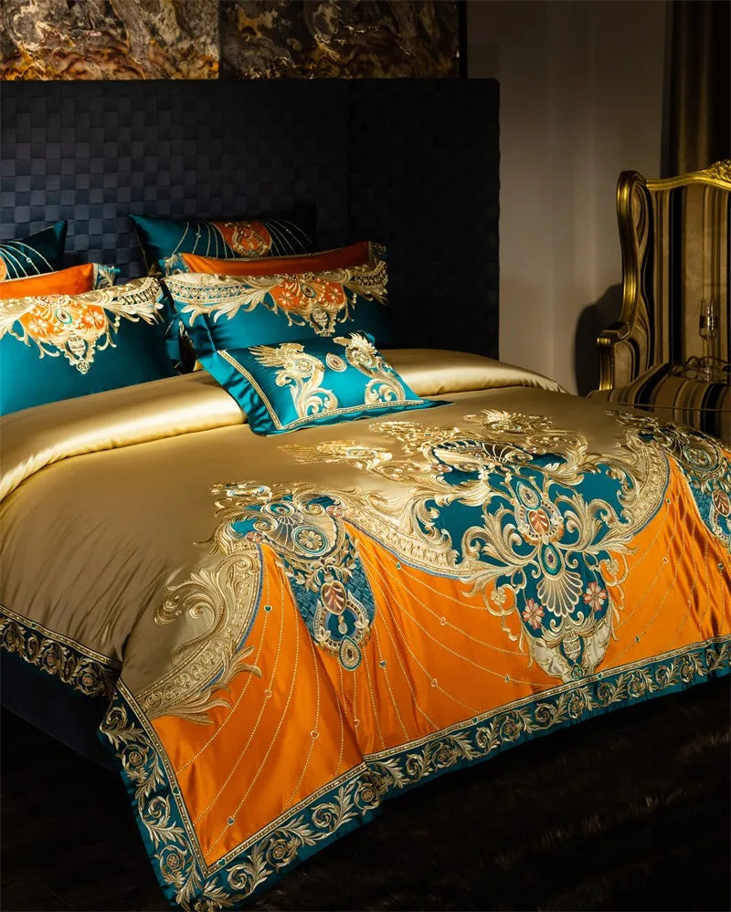 Royal Luxury Bedding Comforter Embroidery Duvet Cover Set 4/6/10Pcs