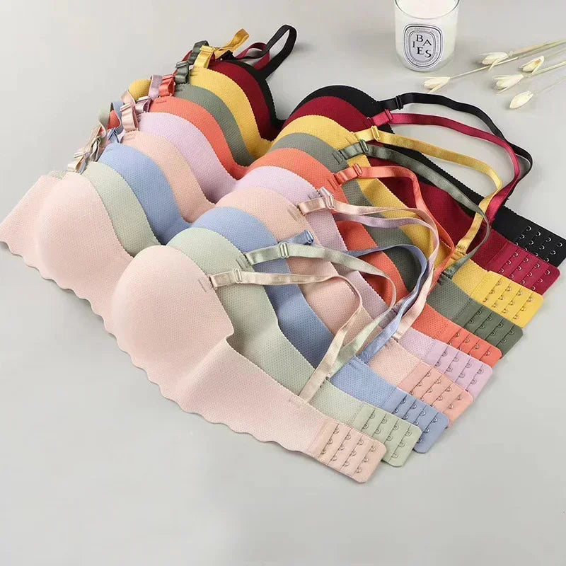 Women Sexy Push Up Seamless Solid Color Wireless One-pieces Bras Convertible Straps Brassiere