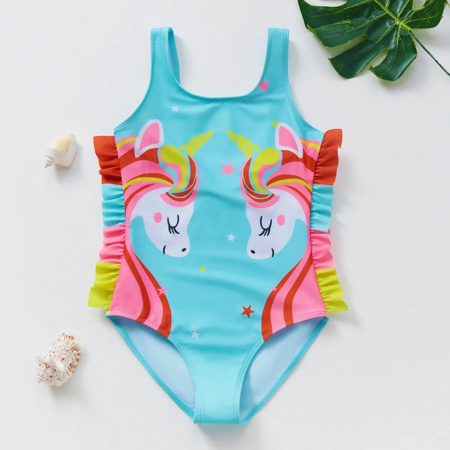 Girl Swimsuit One-Piece Mermaid Fish Scale Unicorn Children's Swimwear 2 - 8 Years