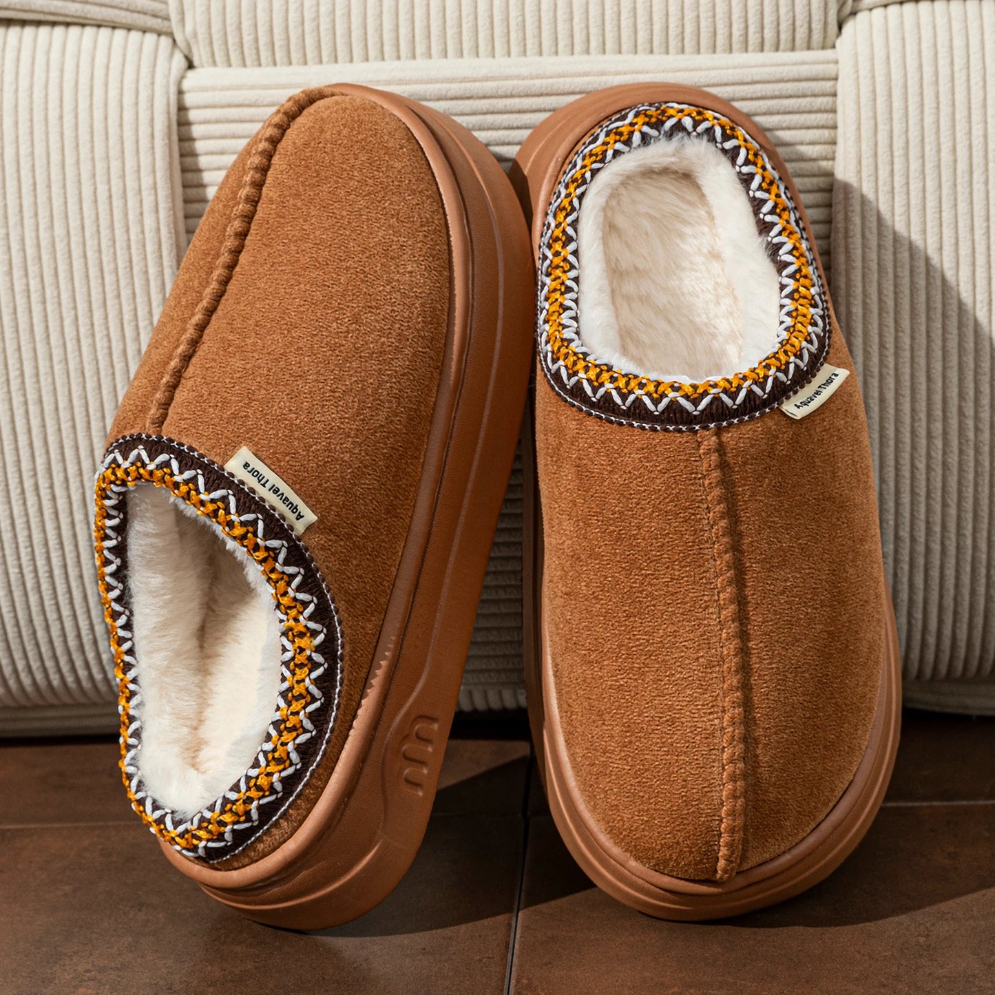 Winter Unisex Slippers Boots Fashion Fuzzy Fur Anti-slip Soft Sole Outdoor Indoor Comfort