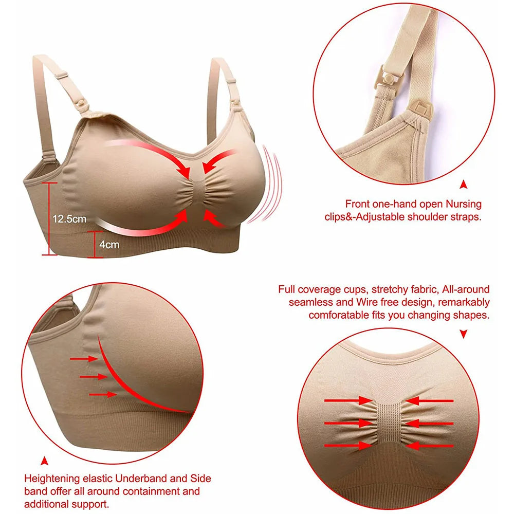 Breastfeeding Maternity Nursing Bra for Feeding Nursing Wirefree Breathable Bra