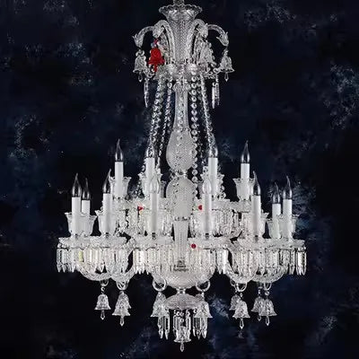 European Crystal Chandelier Living Room Dining Room Bedroom Villa Staircase Lamps White Candle