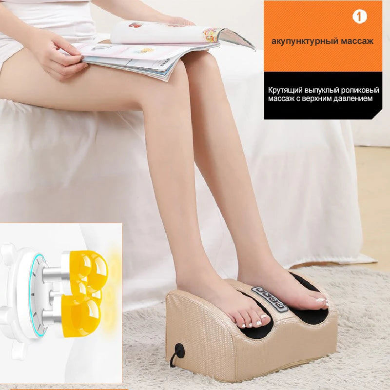 Electric Foot Massager Shiatsu Kneading Deep Tissue Relax Heated Roller Calf Pain Relief Fatigue Muscles Vibrator Machine Health