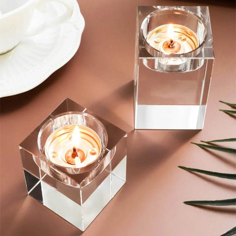 Romantic Clear Crystal Candle Holder Wedding & Home Decorations