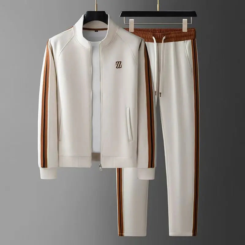 Spring Autumn Fashion Embroidered LOGO Men's Sports and Leisure Jacket Pants 2-pc