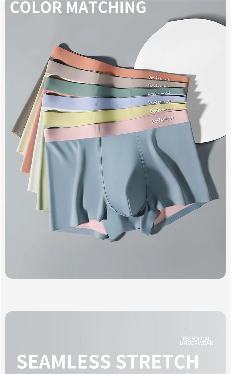 3Pcs 100% Cotton Silk Crotch Men's Antibacterial Boxers