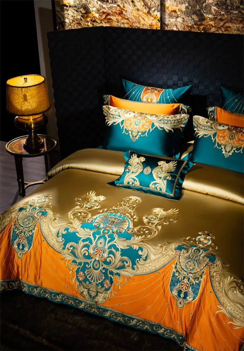 Royal Luxury Bedding Comforter Embroidery Duvet Cover Set 4/6/10Pcs