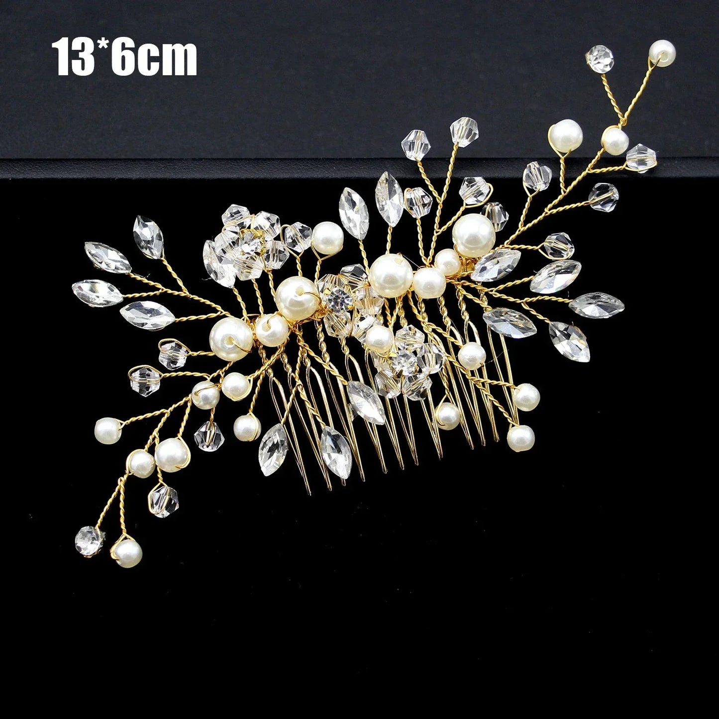 20pcs Elegant Pearl Crystal Hairpin Wedding Bridal U-shaped Metal Hair Comb Forks for Women