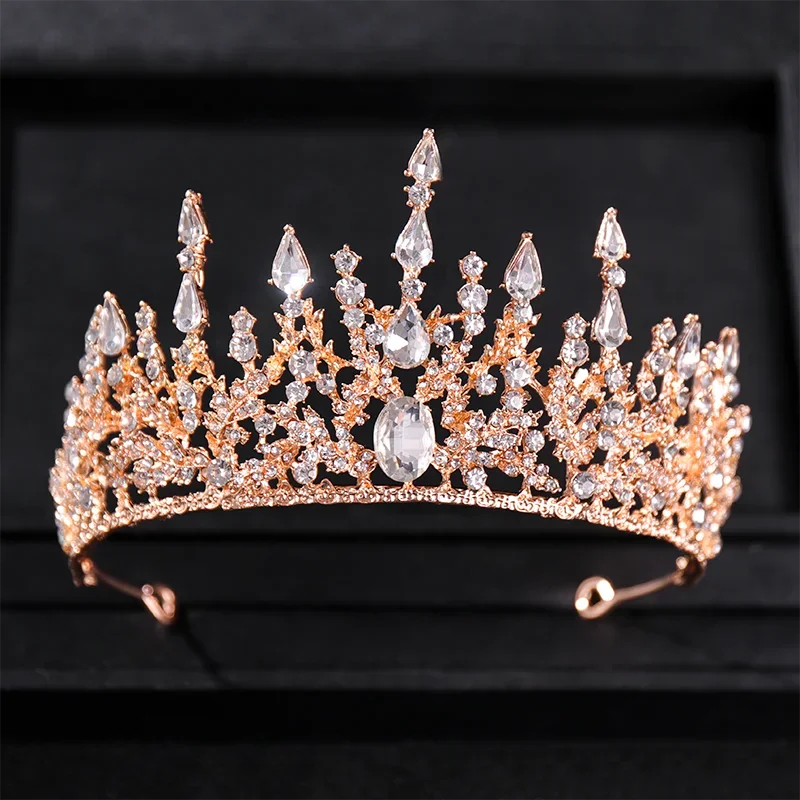Gold Color Luxury Crystal Wedding Tiaras Crowns Party Rhinestone Prom Bridal Diadem Crown Tiara Hair Jewelry
