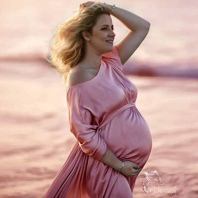 Silk Gown Maternity Photography Dress Chiffon Cloak