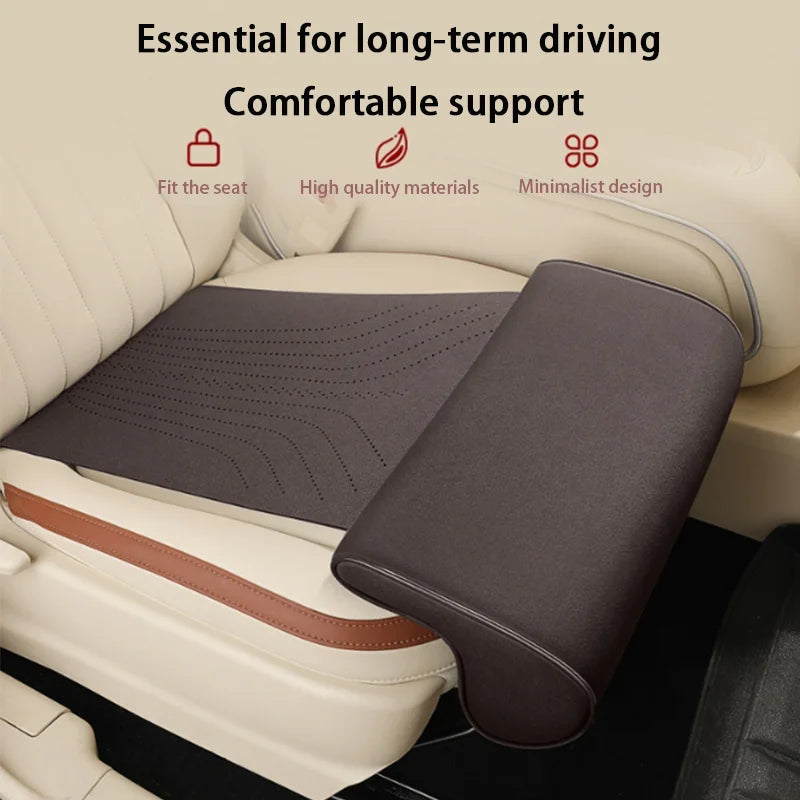 Car Seat Leg Support Extension Suede Universal Auto Seat Extender Leg Cushion For Driver Memory Foam Seat Padding Mat Cover