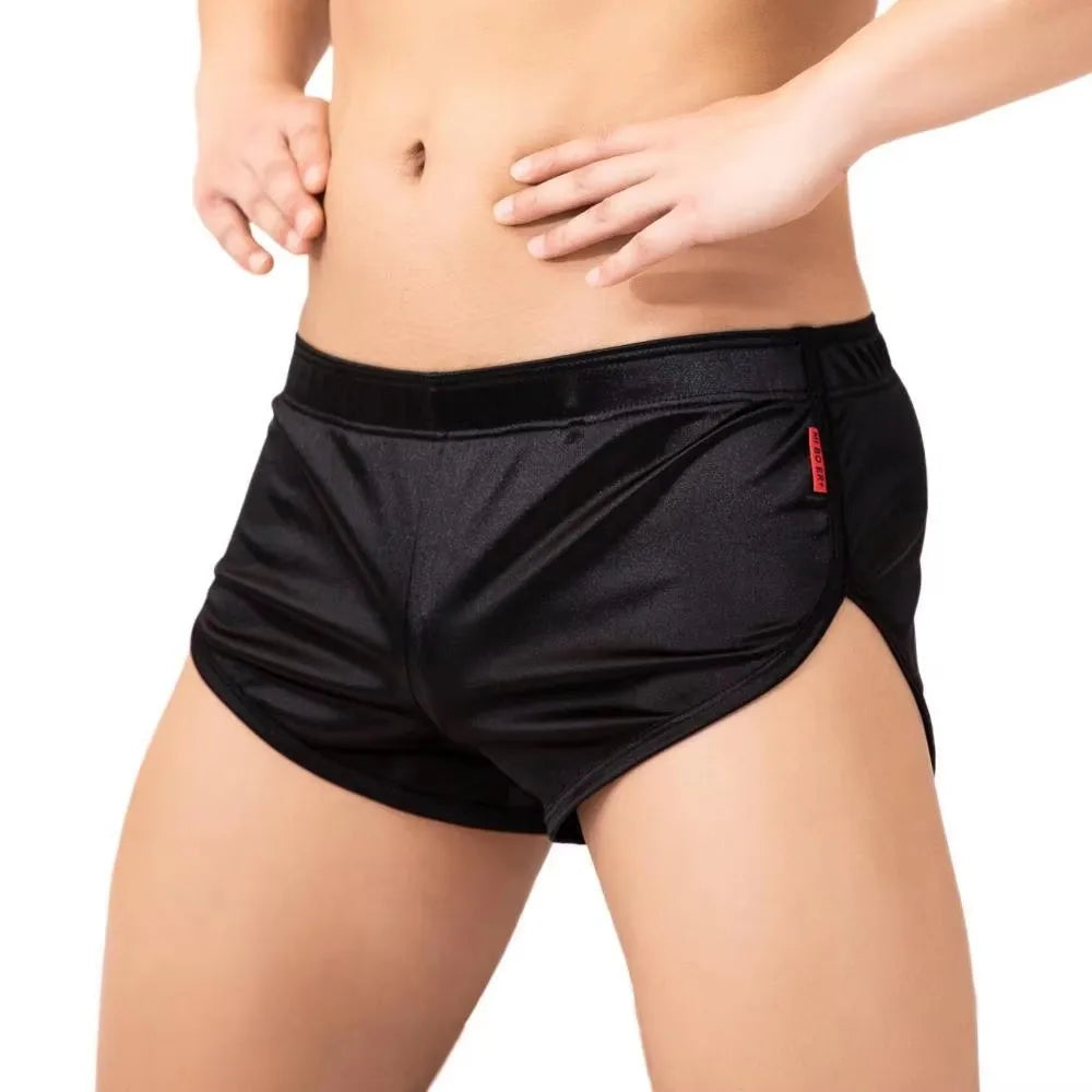1 PCS Men's Sexy Pajamas Boxer Shorts Smooth Silk Underwear